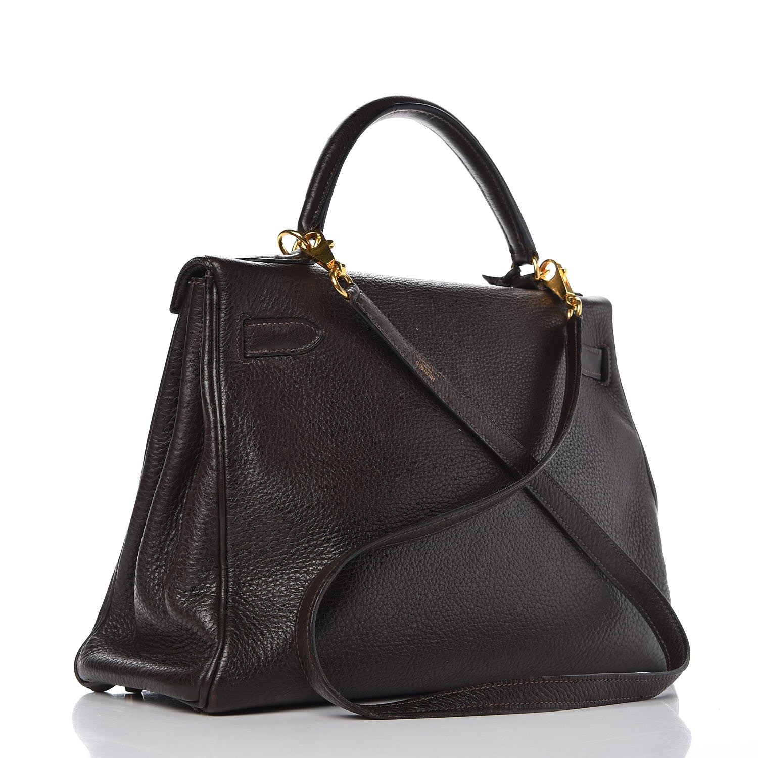 Hermes Taurillon Clemence Kelly Retourne 32 Chocolate 5 of 41