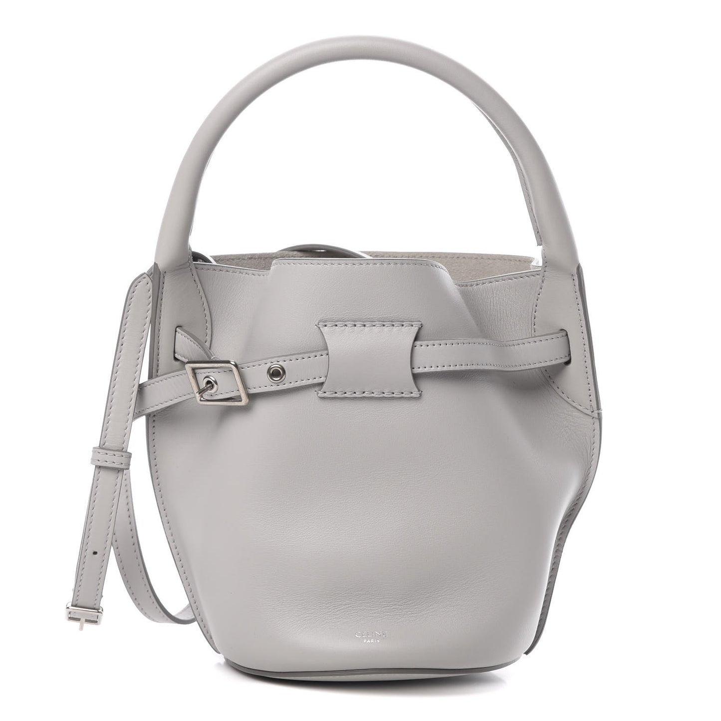 Smooth Calfskin Nano Big Bag Bucket Light Grey