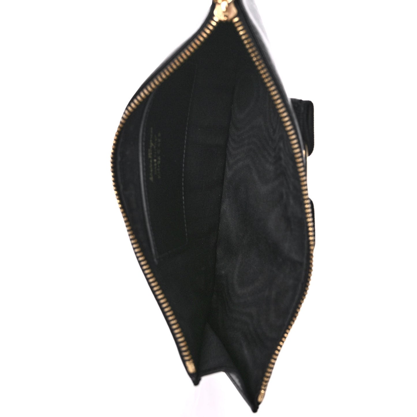 Printed Calfskin Vara Bow Wristlet Clutch Black