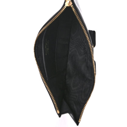 Salvatore Ferragamo Printed Calfskin Vara Bow Wristlet Clutch Black 5 of 6