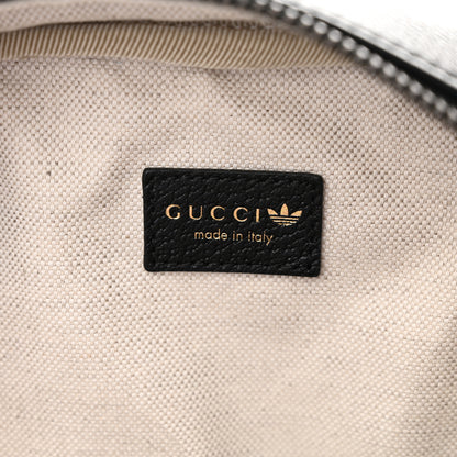 Gucci X ADIDAS Crystal Vintage Monogram Textured Dollar Calfskin Web Trefoil Logo Bag Bright Splash Off White Black 6 of 11