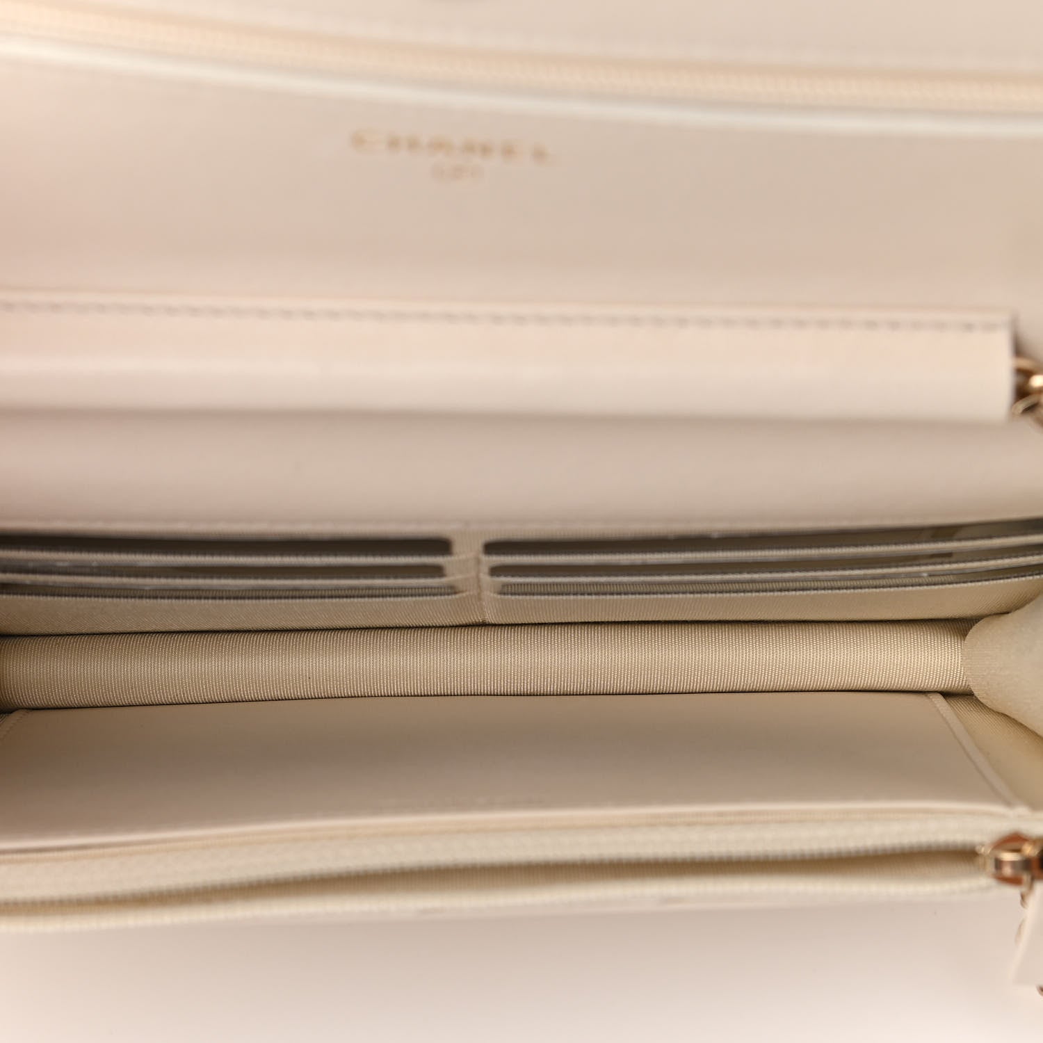 Chanel Goatskin Quilted French New Wave Chain CC Wallet On Chain WOC Ivory 4 of 10