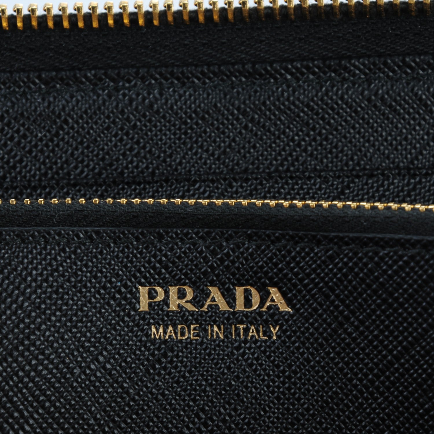 Prada Saffiano Metal Zip Around Wallet Nero Black 6 of 7