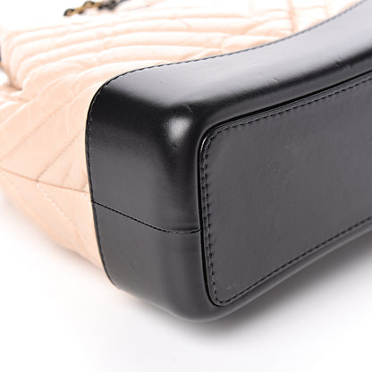 Chanel Aged Calfskin Quilted Small Gabrielle Backpack Beige Black 5 of 9