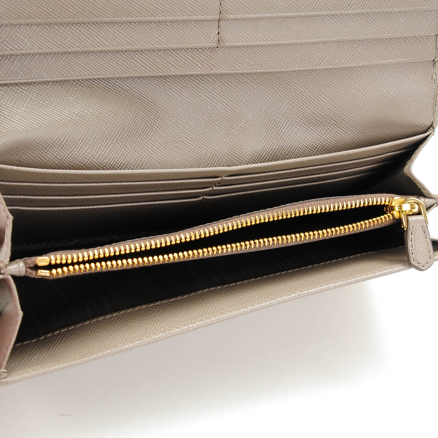 Prada Saffiano Metal Continental Flap Wallet Argilla 5 of 8