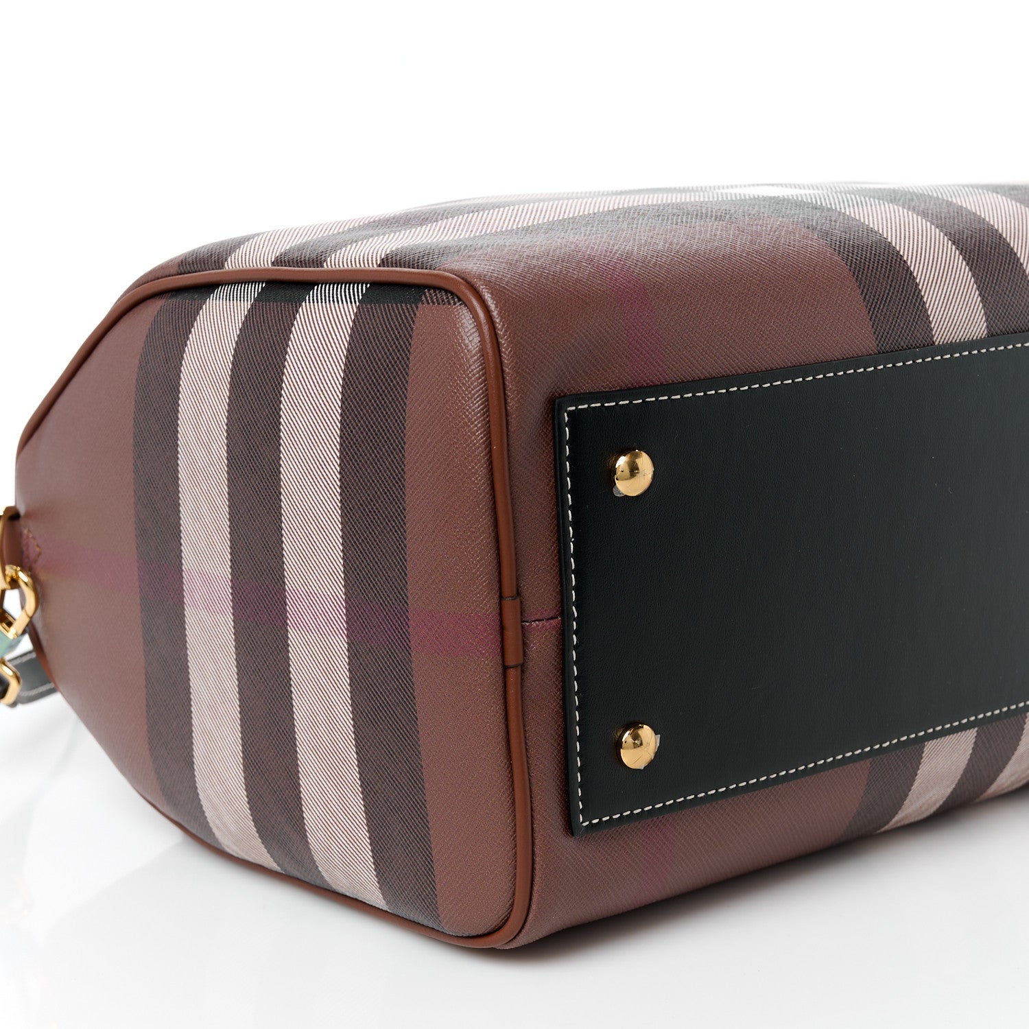 Burberry E-canvas Check Bowling Bag Dark Birch Brown 9 of 10