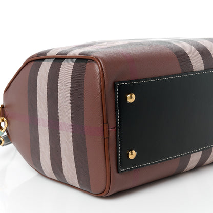 Burberry E-canvas Check Bowling Bag Dark Birch Brown 9 of 10