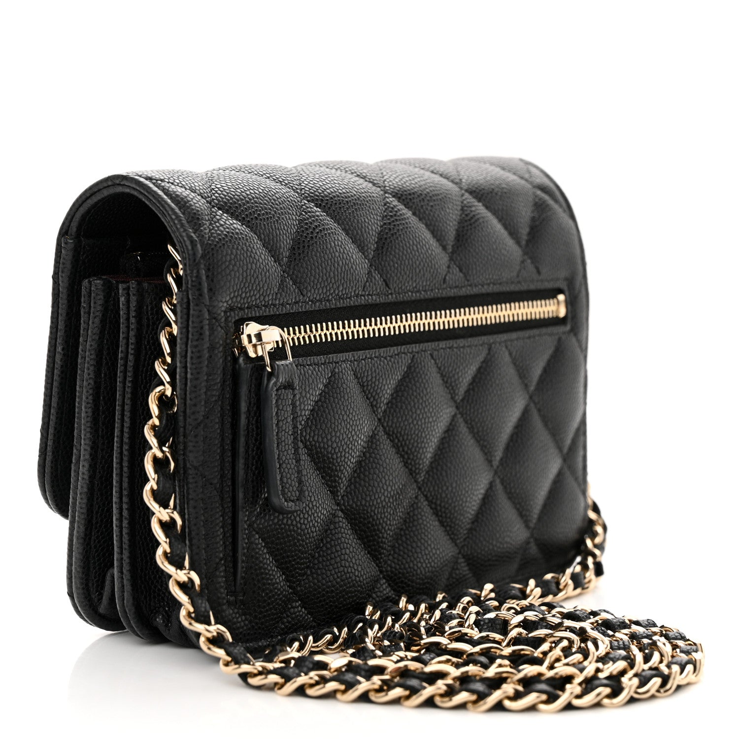 Chanel Caviar Quilted Mini Wallet On Chain WOC Black 3 of 12