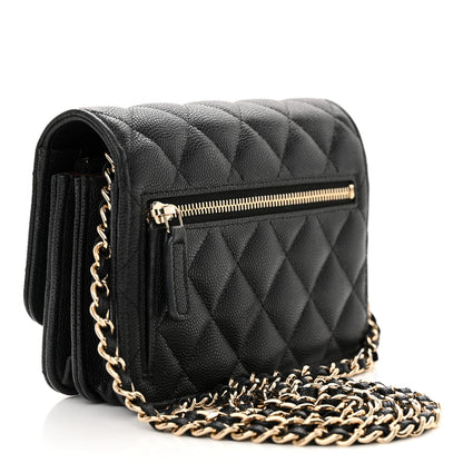 Chanel Caviar Quilted Mini Wallet On Chain WOC Black 3 of 12