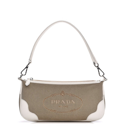 Prada Jacquard Logo Shoulder Bag Corda Talco 1 of 7