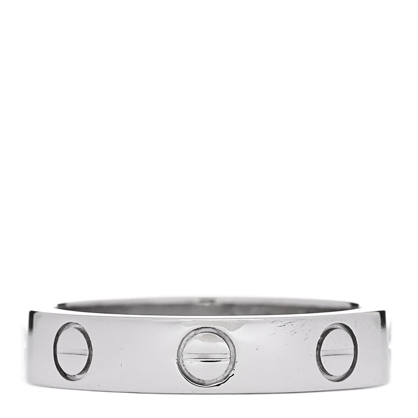 18K White Gold Diamond 4mm LOVE Wedding Band Ring 48 4.5