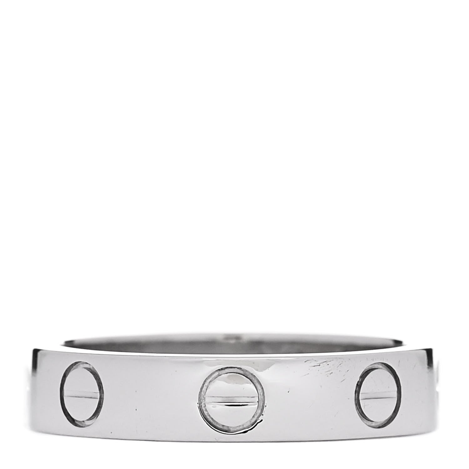 Cartier 18K White Gold Diamond 4mm LOVE Wedding Band Ring 48 4.5 3 of 4