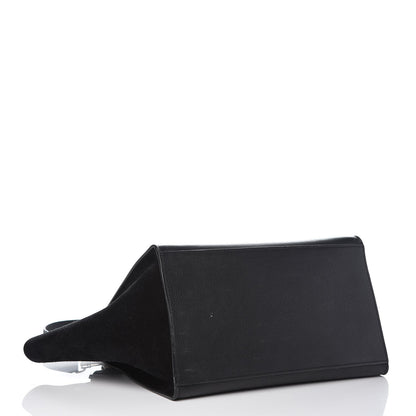 Celine Drummed Calfskin Suede Medium Trapeze Black 5 of 9