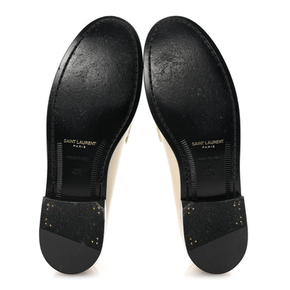 Saint Laurent Smooth Calfskin Mens Penny Loafers 42.5 Pearl 6 of 10
