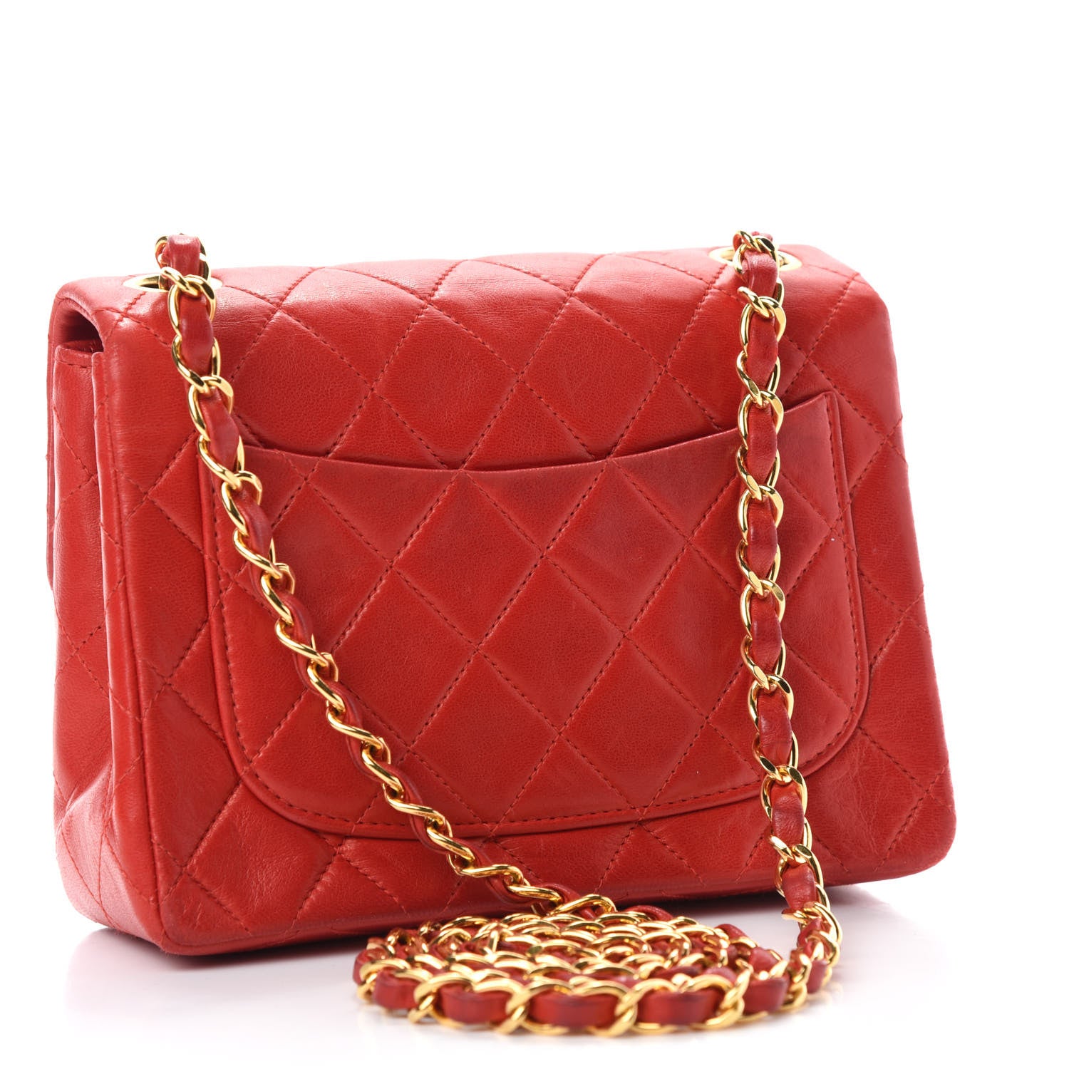 Chanel Lambskin Quilted Mini Square Flap Red 3 of 11