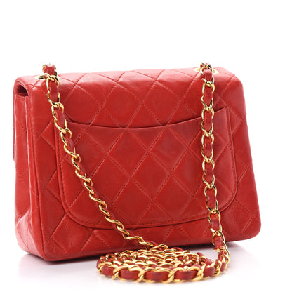 Chanel Lambskin Quilted Mini Square Flap Red 3 of 11