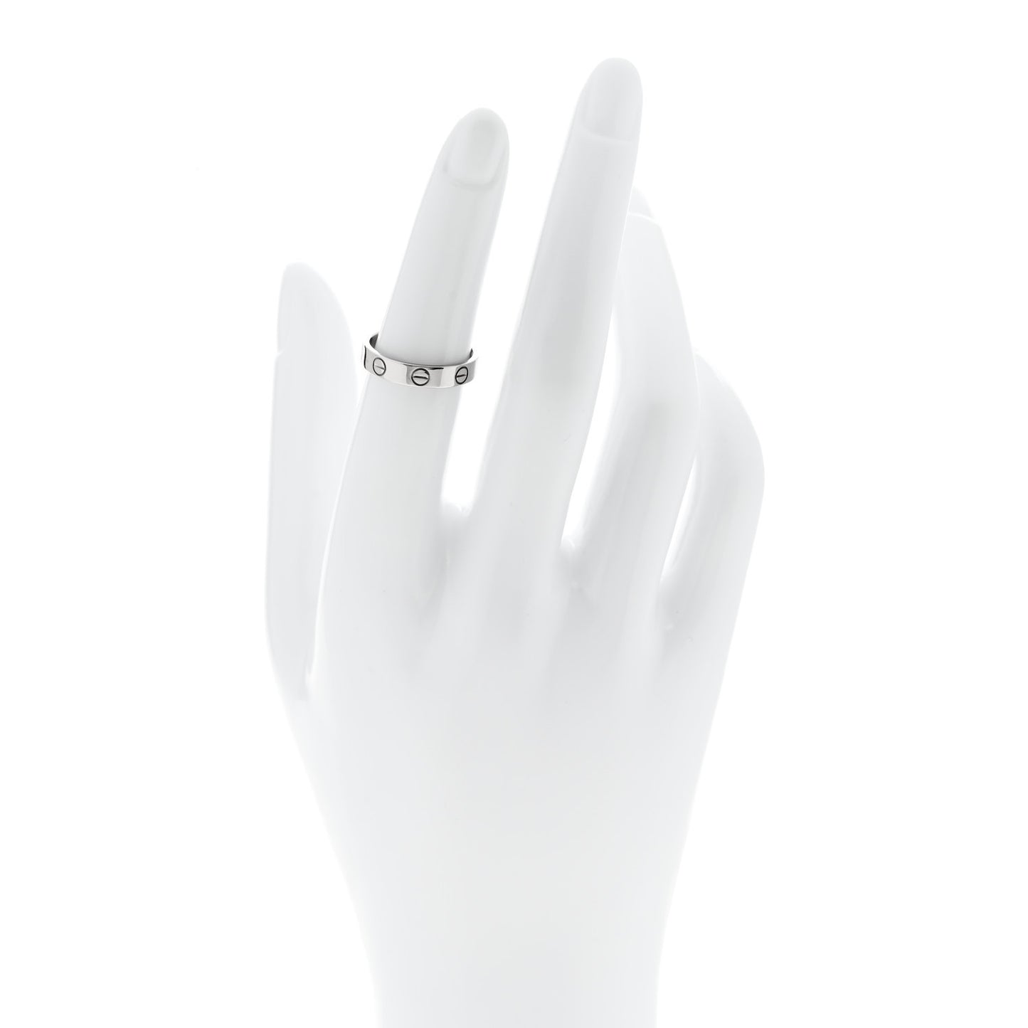 18K White Gold 3.5mm LOVE Wedding Band Ring 50 5.25
