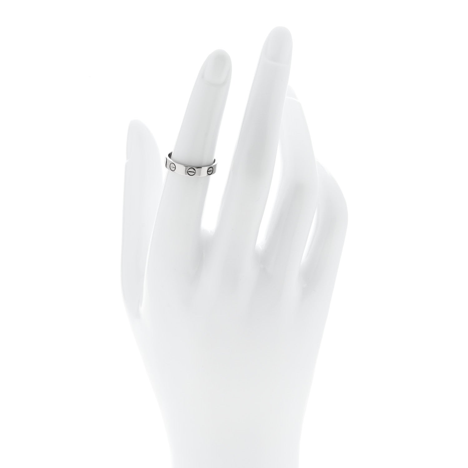 Cartier 18K White Gold 3.5mm LOVE Wedding Band Ring 50 5.25 2 of 4