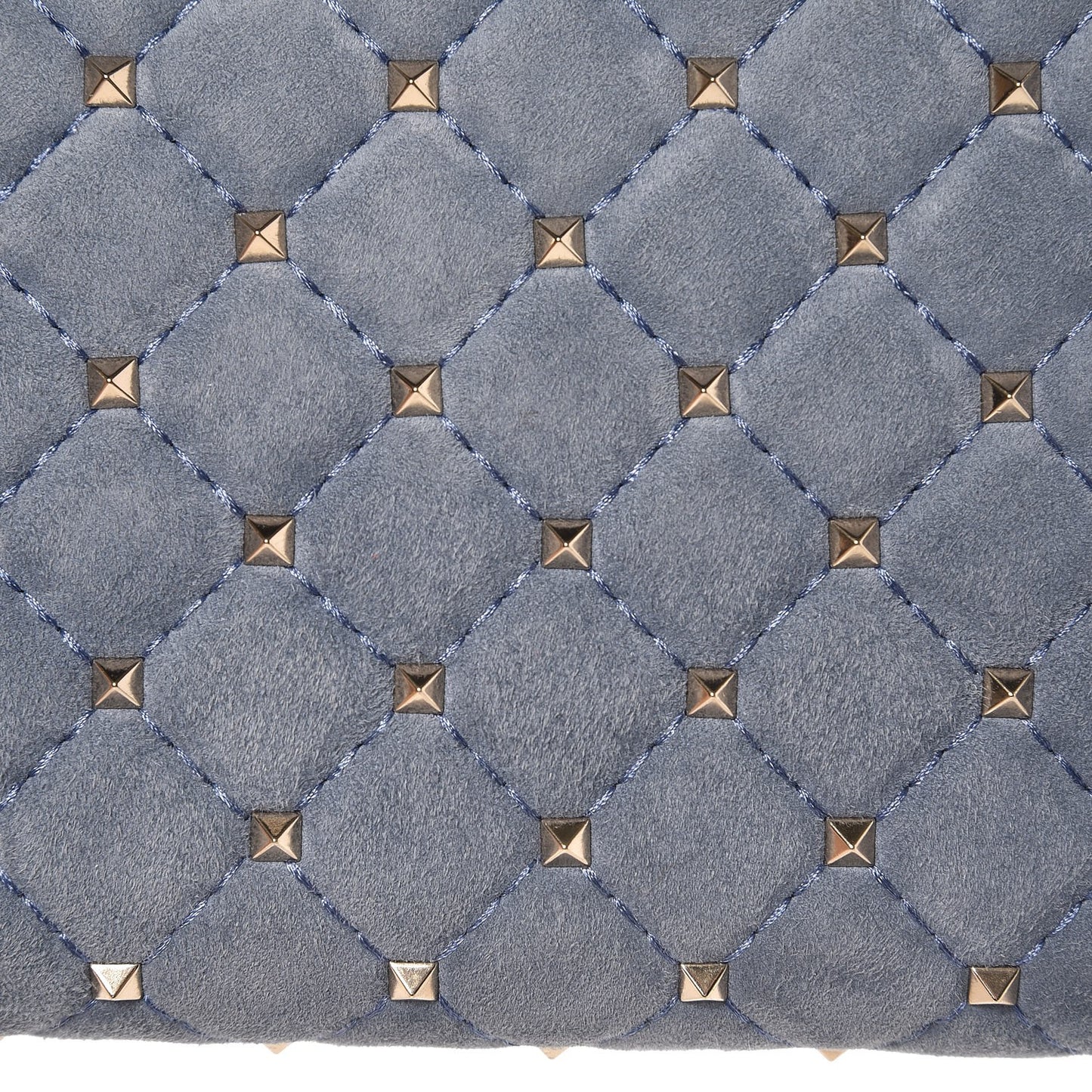 Suede Rockstud Spike Wallet on Chain Bright Blue