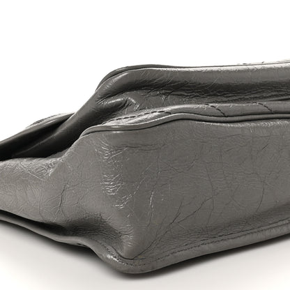 Saint Laurent Crinkled Calfskin Matelasse Monogram Large Niki Chain Satchel Storm 9 of 10