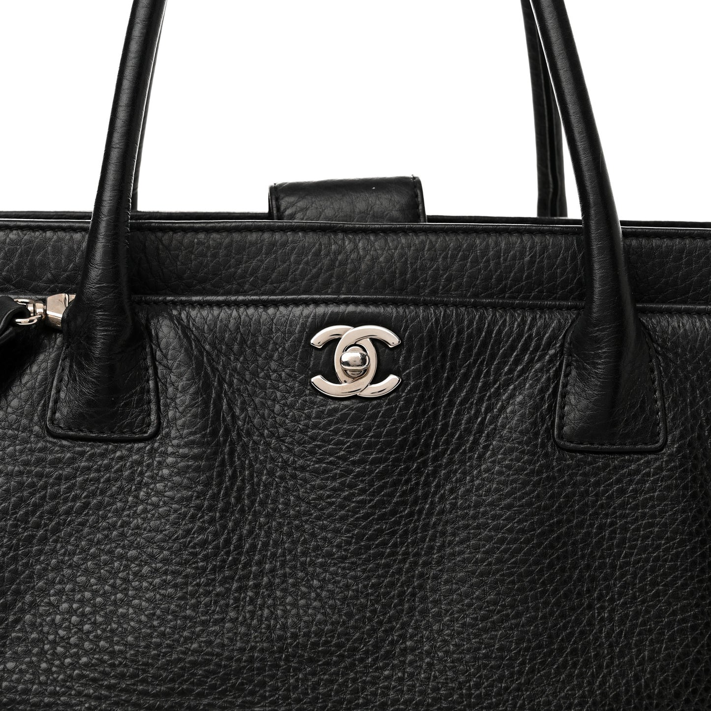 Calfskin Cerf Executive Shopper Tote Black