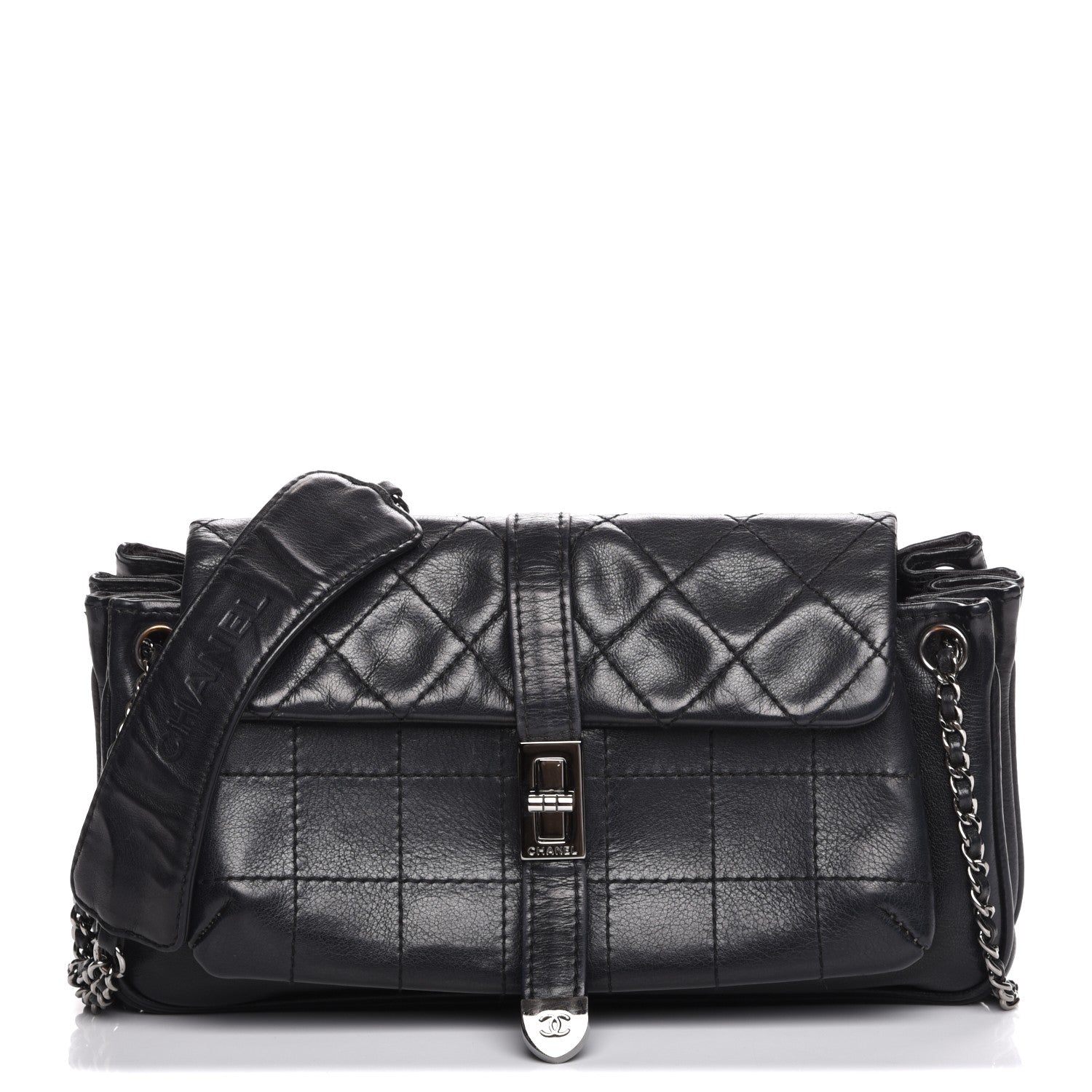 Chanel Lambskin Quilted Accordion Mademoiselle Flap Black 1 of 7