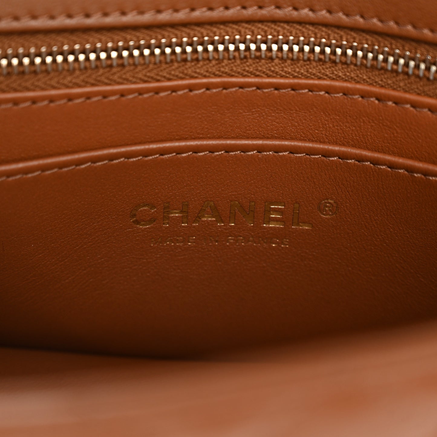 Lambskin Quilted Mini Rectangular Pearl Crush Flap Brown