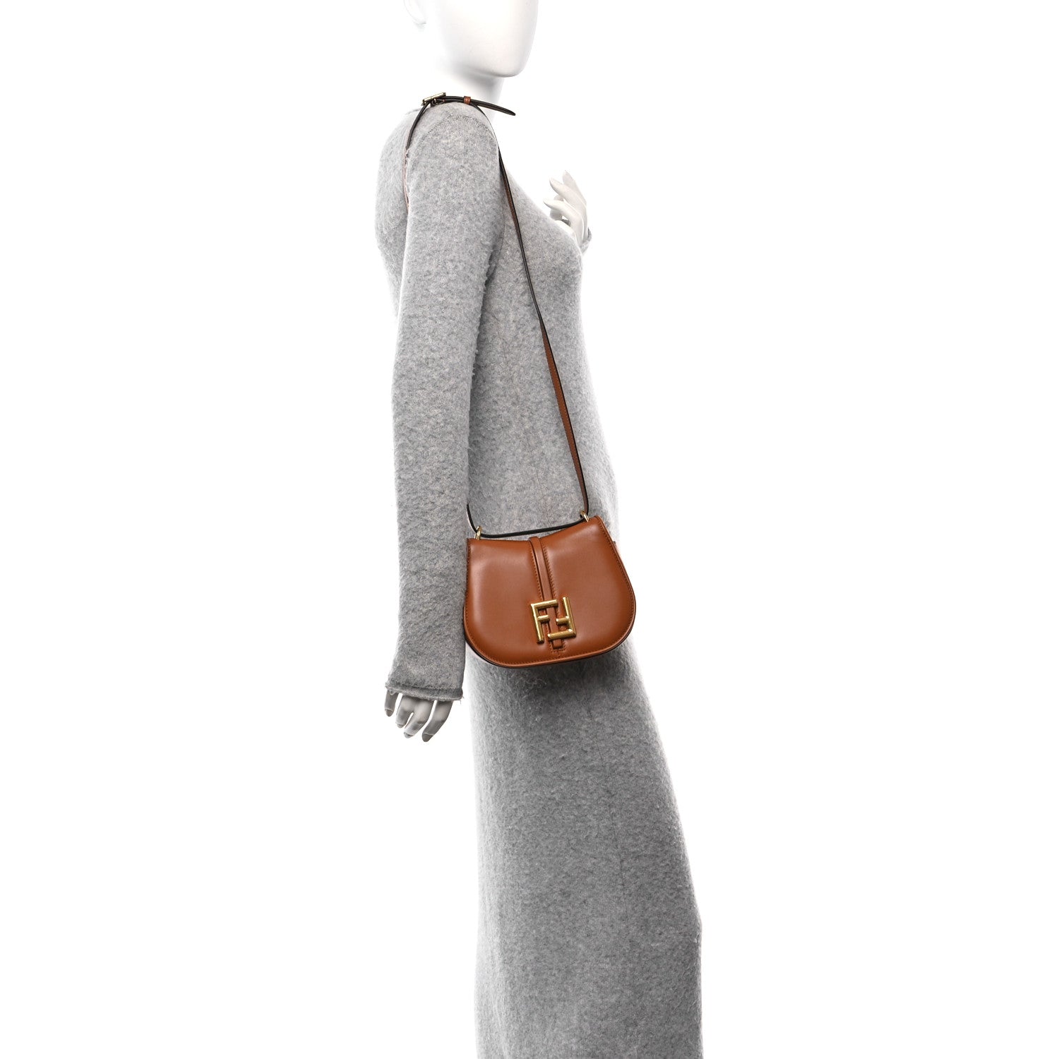 Fendi Vitello Brenta Cher Small Fendi C'mon Brandy 2 of 10