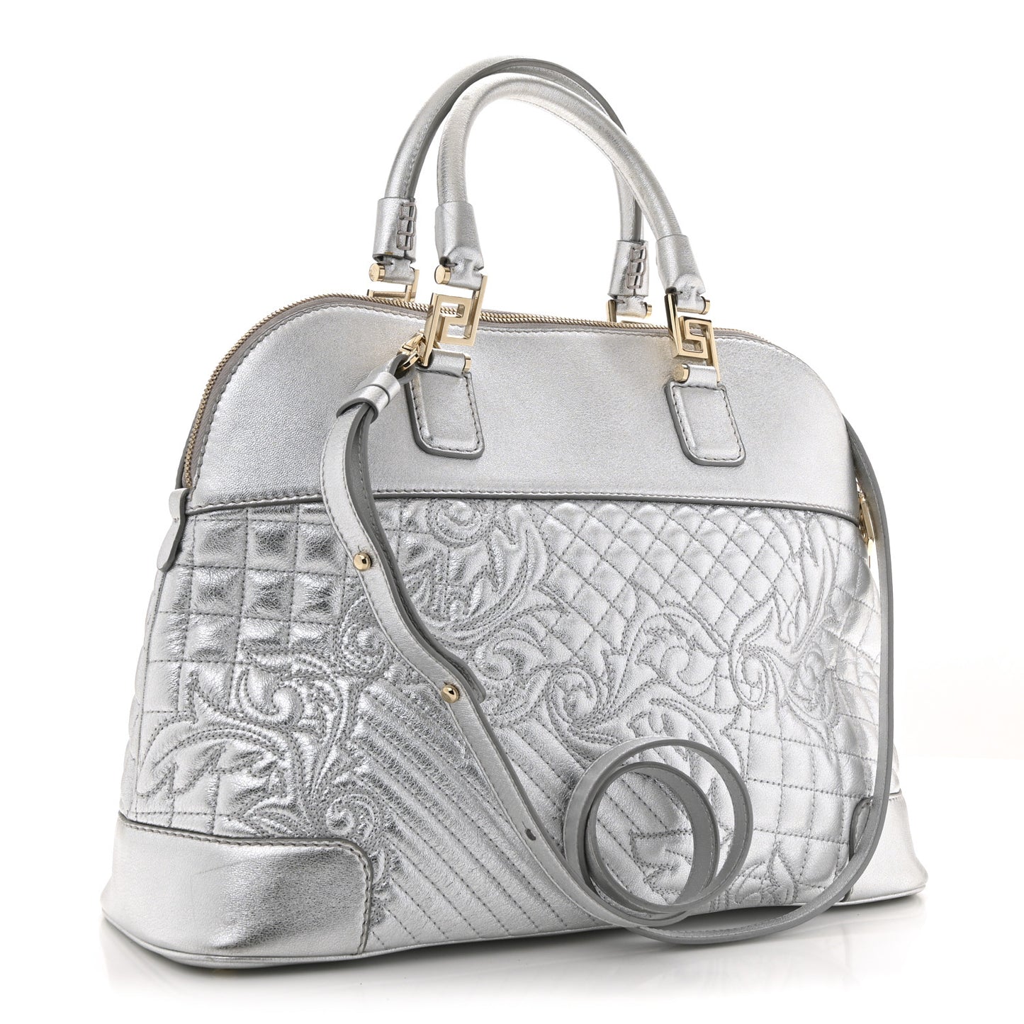Metallic Quilted Nappa Altea Vanitas Lady Athena Silver