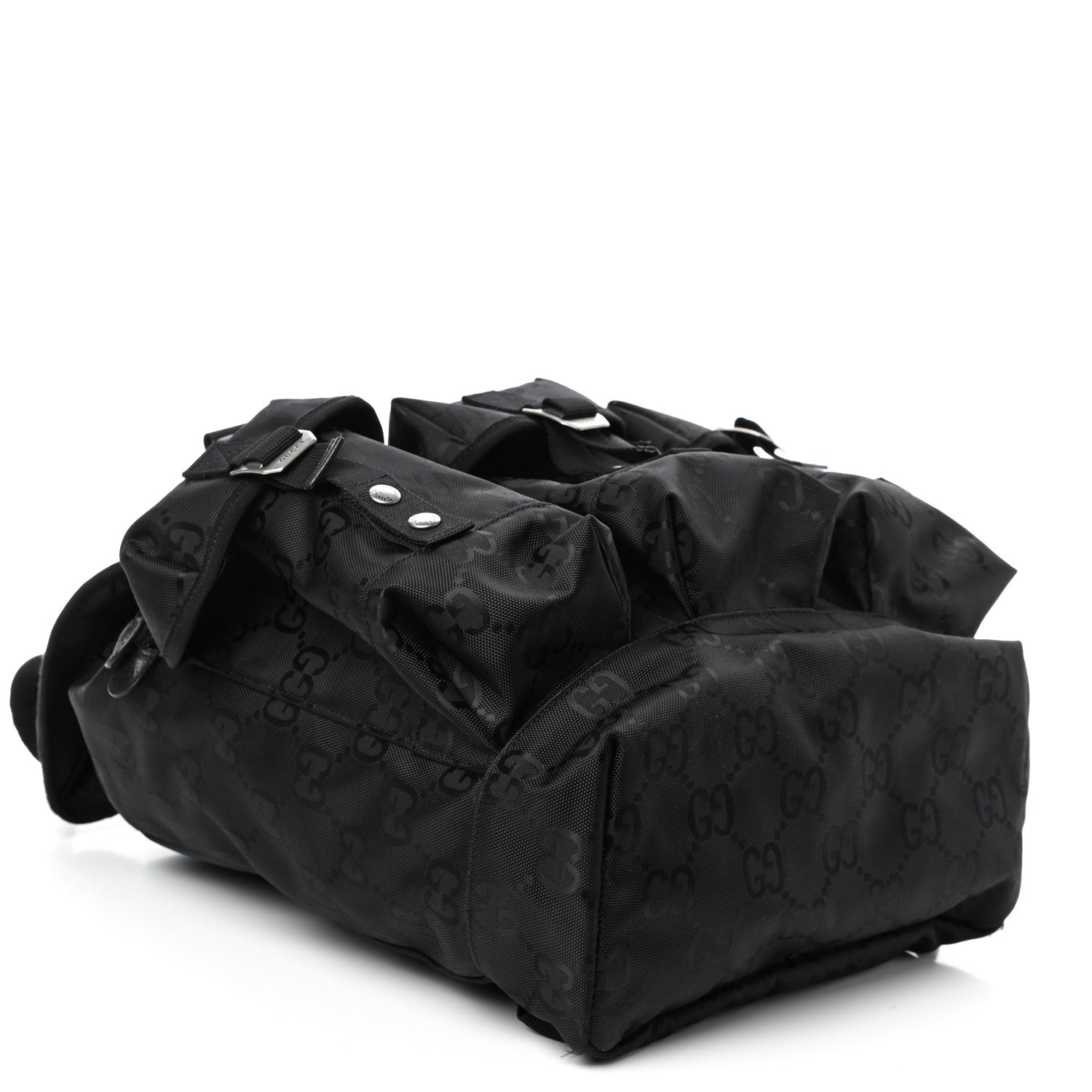 Gucci Econyl Nylon Monogram Off The Grid Utility Pocket Backpack Black 4 of 9