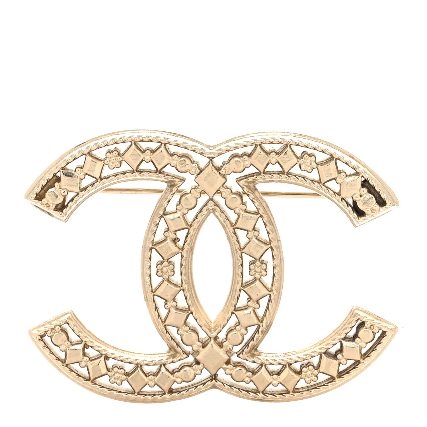 Chanel Metal CC Brooch Light Gold 1 of 3