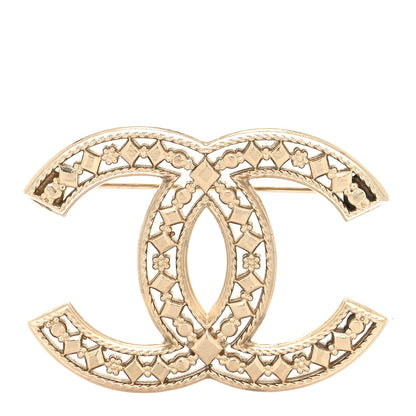 Chanel Metal CC Brooch Light Gold 1 of 3