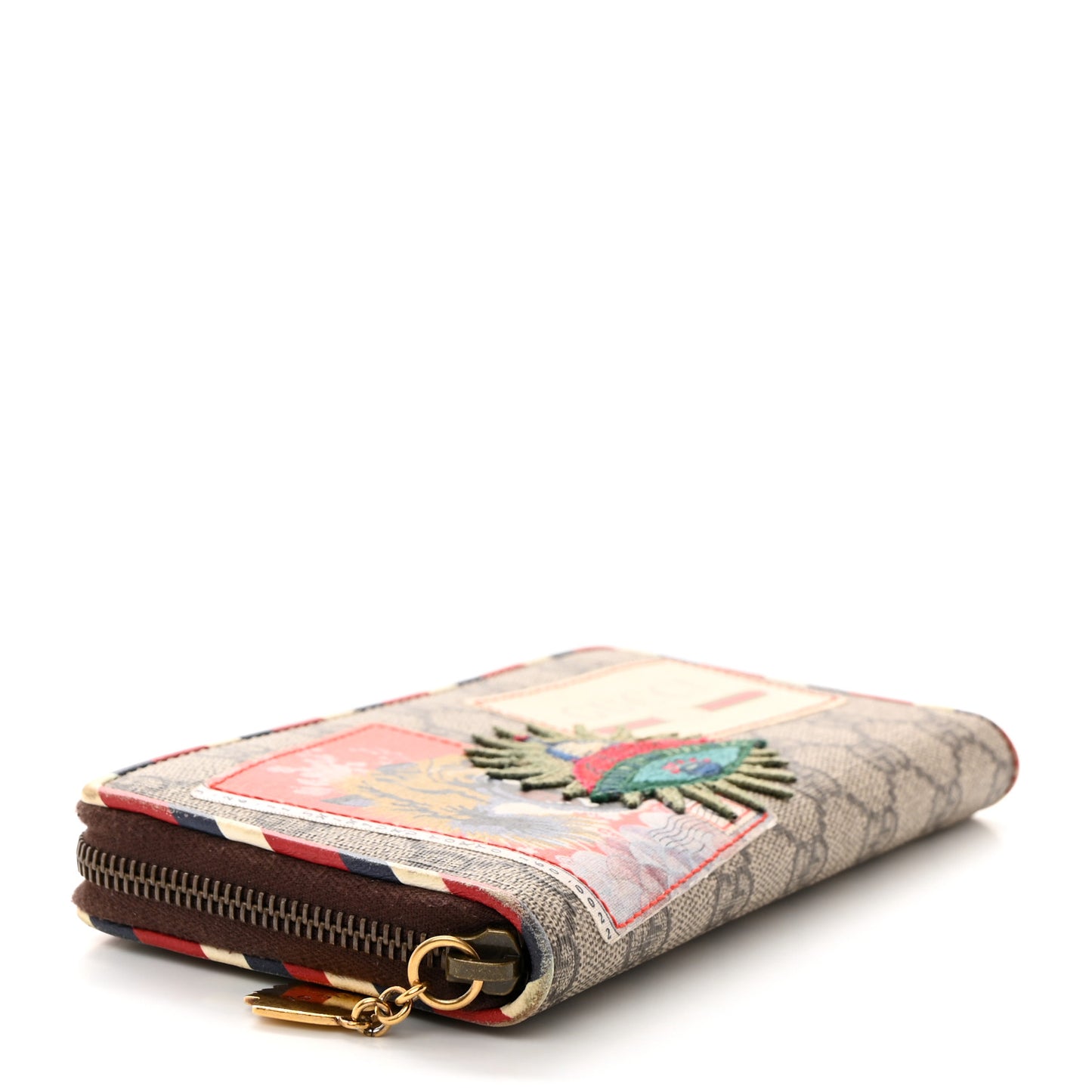 GG Supreme Monogram Courrier Embroidered UFO Zip Around Wallet
