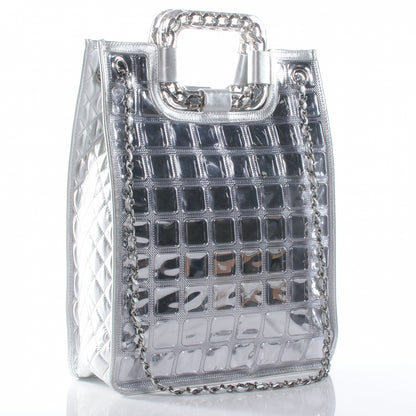 Chanel Vinyl Ice Cube Large Shopper Tote Silver 3 of 7