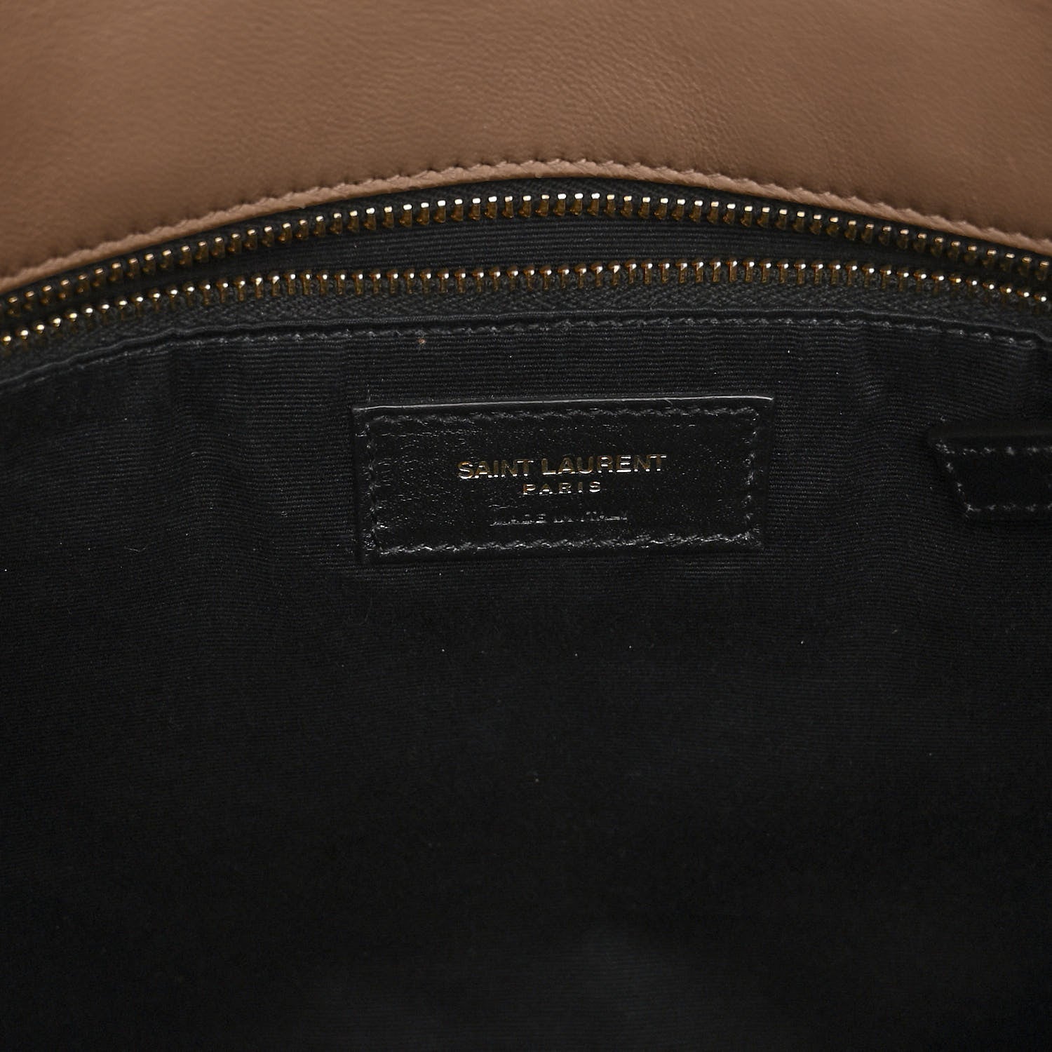 Saint Laurent Lambskin Quilted Medium Loulou Puffer Monogram Chain Satchel Dark Beige 6 of 10