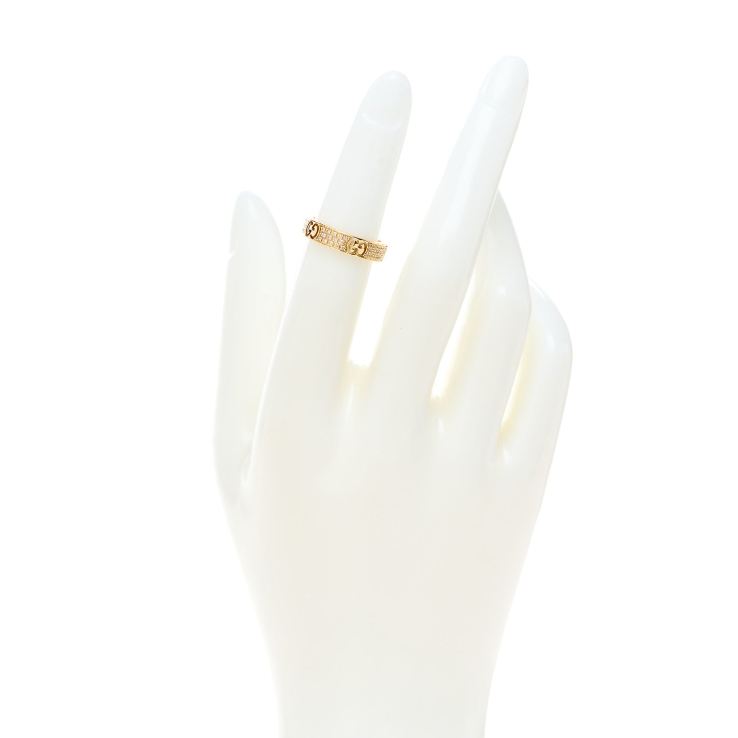 18K Yellow Gold Diamond Icon Stardust Thin Band Ring 47 4