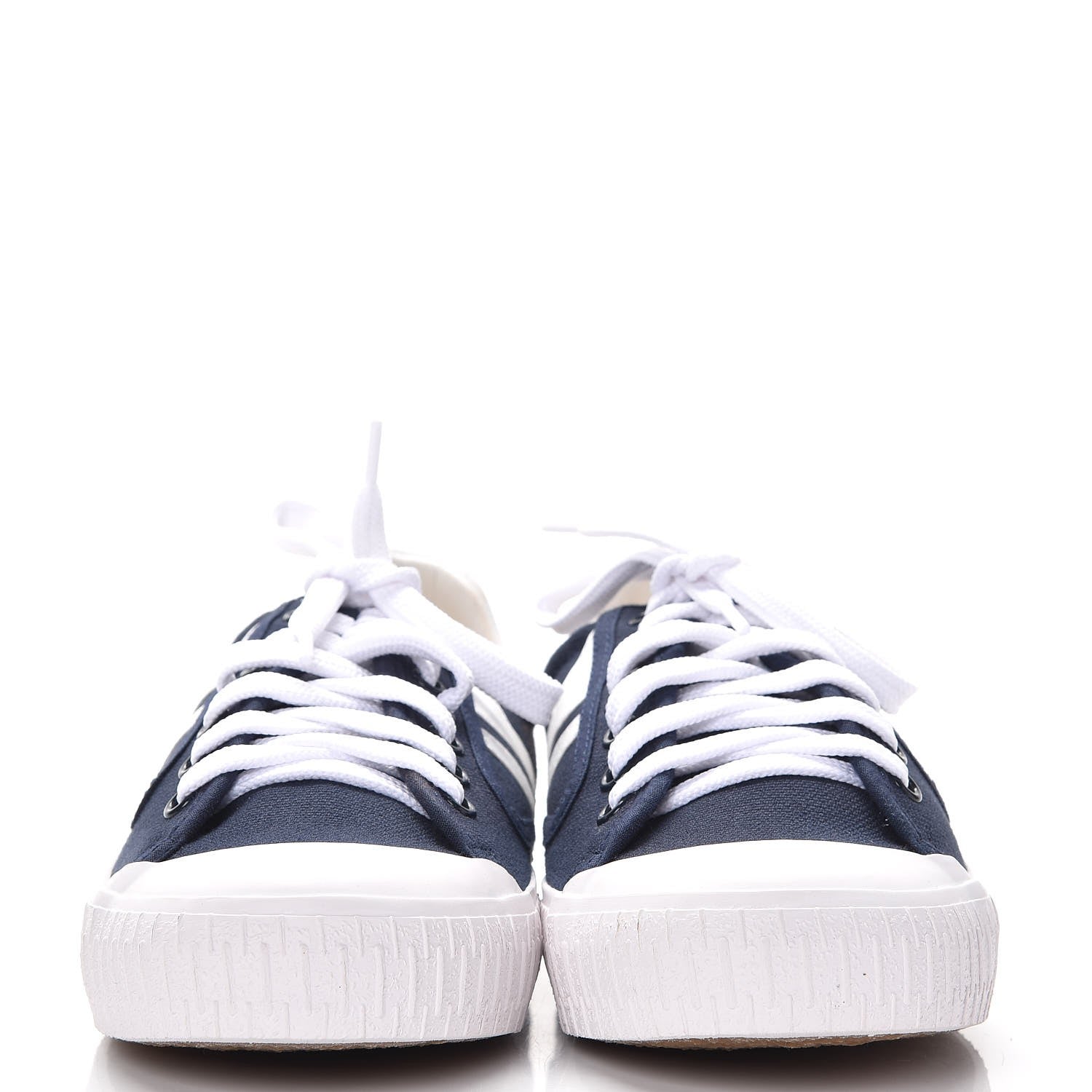 Celine Canvas Plimsole Sneakers 37 Navy White 2 of 10