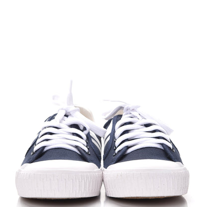 Celine Canvas Plimsole Sneakers 37 Navy White 2 of 10