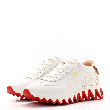 Christian Louboutin Calfskin Neoprene Womens Loubishark Sneakers 37.5 White 3 of 13