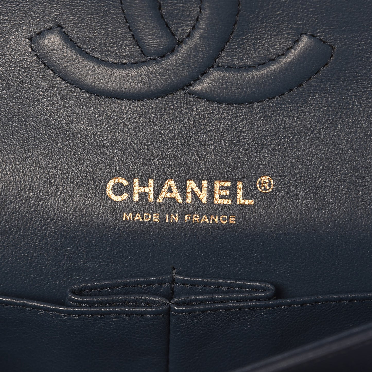 Lambskin Quilted Medium Double Flap Blue