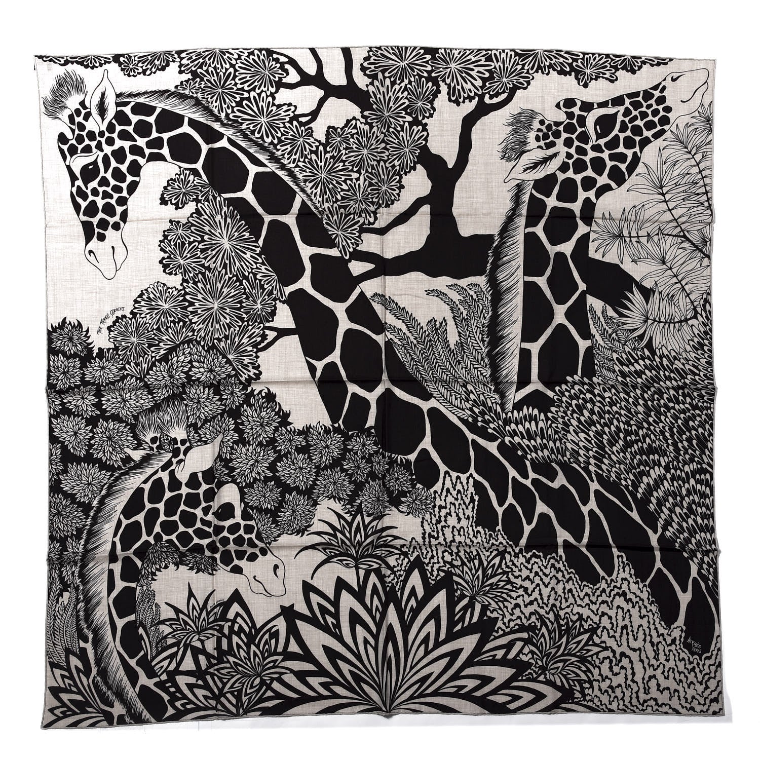 Hermes Cashmere Silk The Three Graces Shawl 140 Naturel Brun 1 of 4