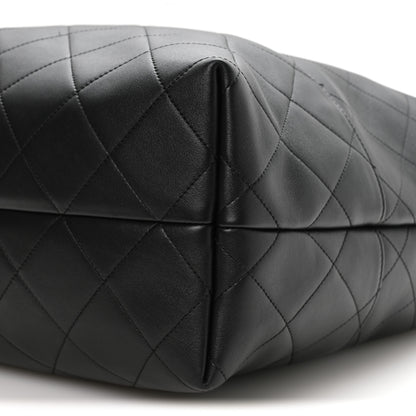Chanel Calfskin Quilted Large Coco Base Shopping Bag Black 10 of 10