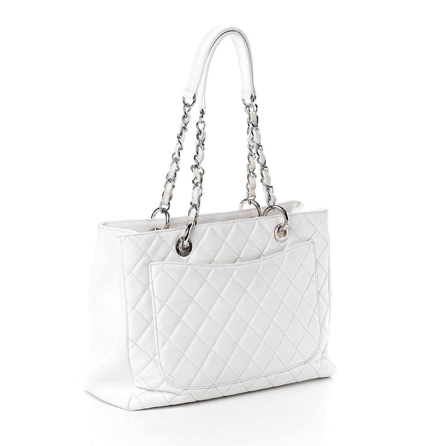 Chanel Caviar Quilted Grand Shopping Tote GST White 2 of 11