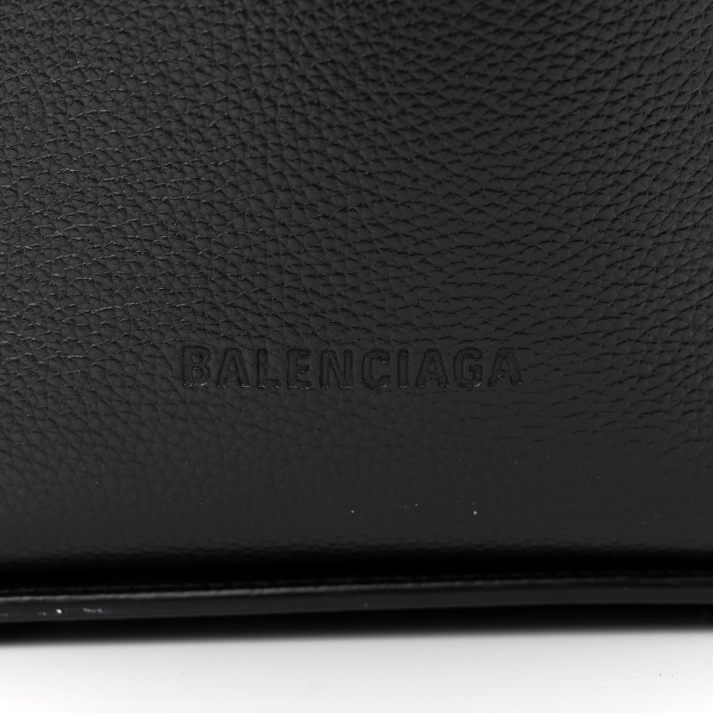Calfskin Logo Embossed Small Tool 2.0 North-South Tote Black