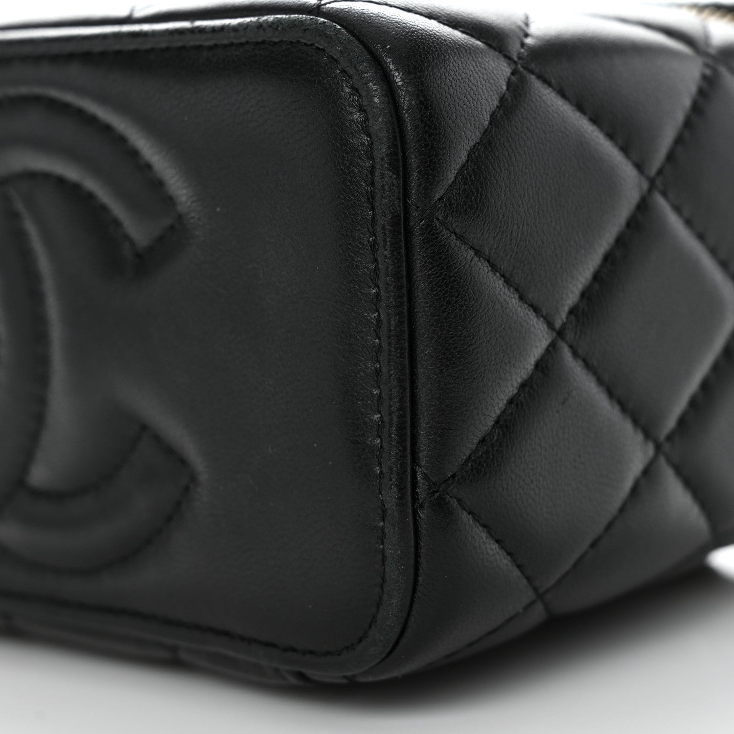 Chanel Lambskin Quilted Small Pearl Crush Vanity Case With Chain Black 10 of 12