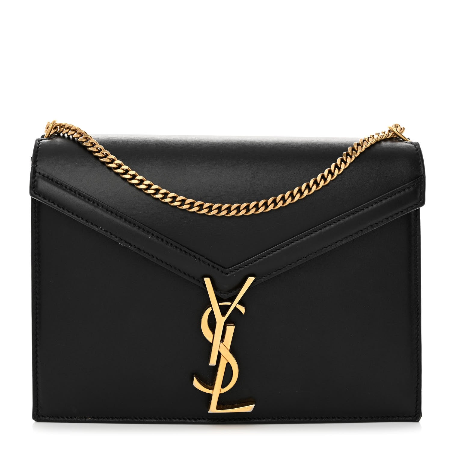 Saint Laurent Smooth Calfskin Monogram Cassandra Clasp Bag Black 1 of 16