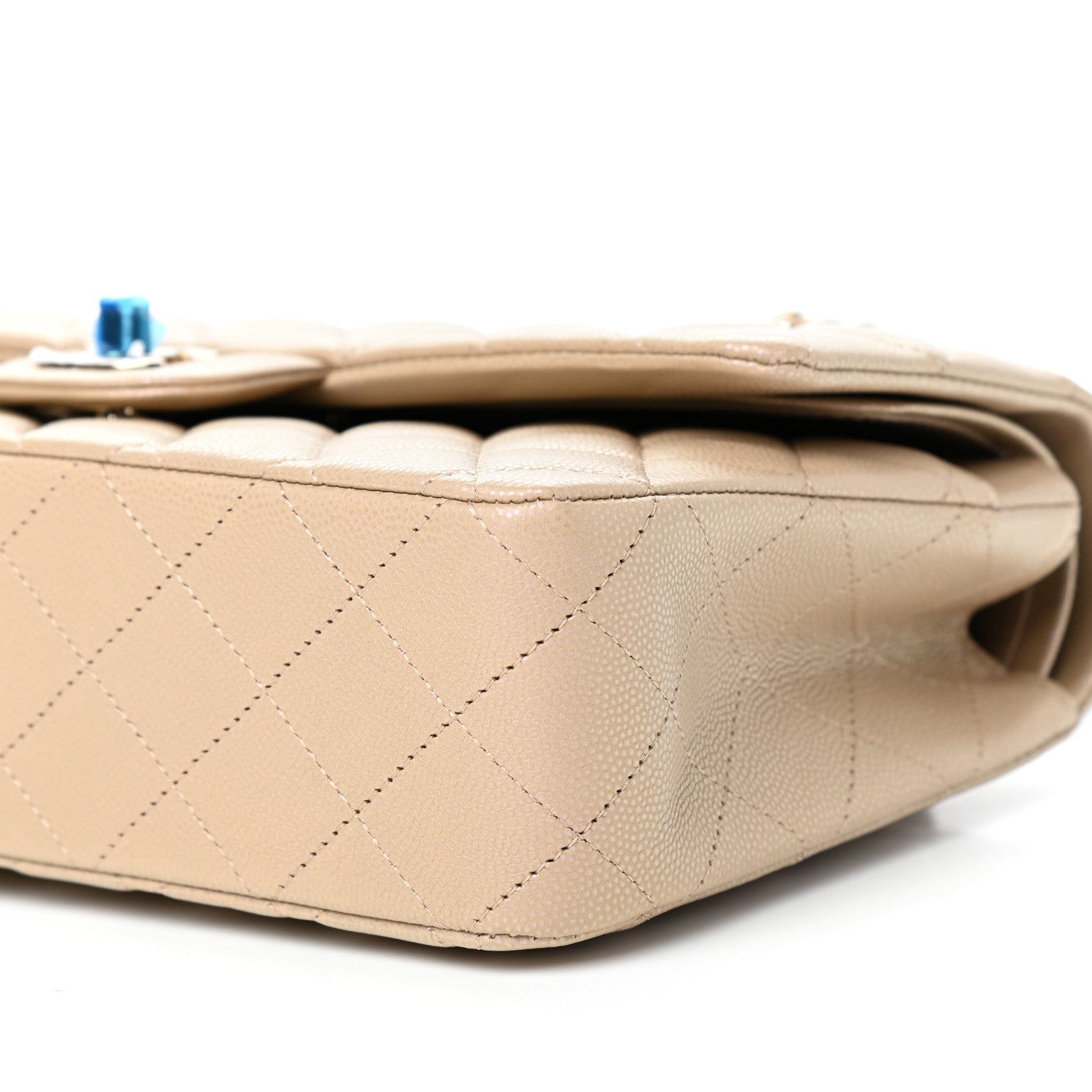 Chanel Iridescent Caviar Quilted Medium Double Flap Dark Beige 9 of 12