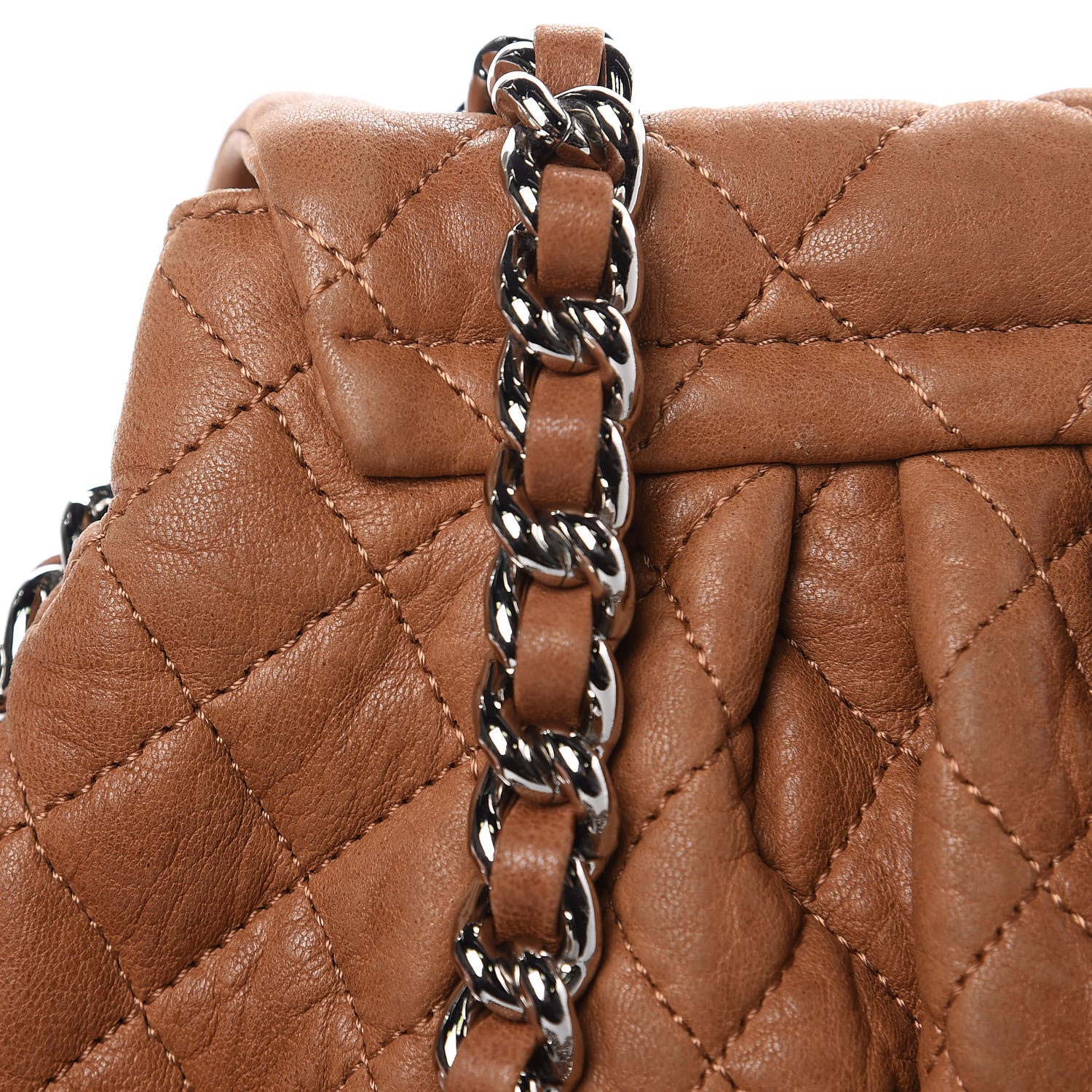 Chanel Washed Lambskin Mini Chain Around Messenger Brown 11 of 12