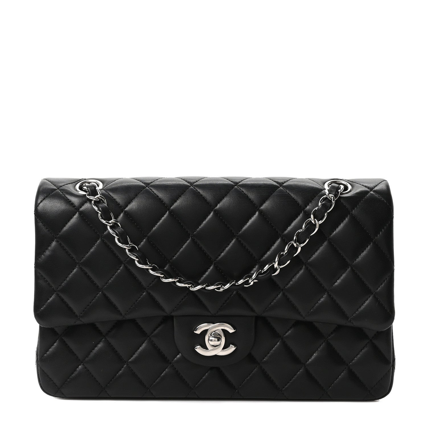 Chanel Lambskin Quilted Medium Double Flap Black 1 of 10