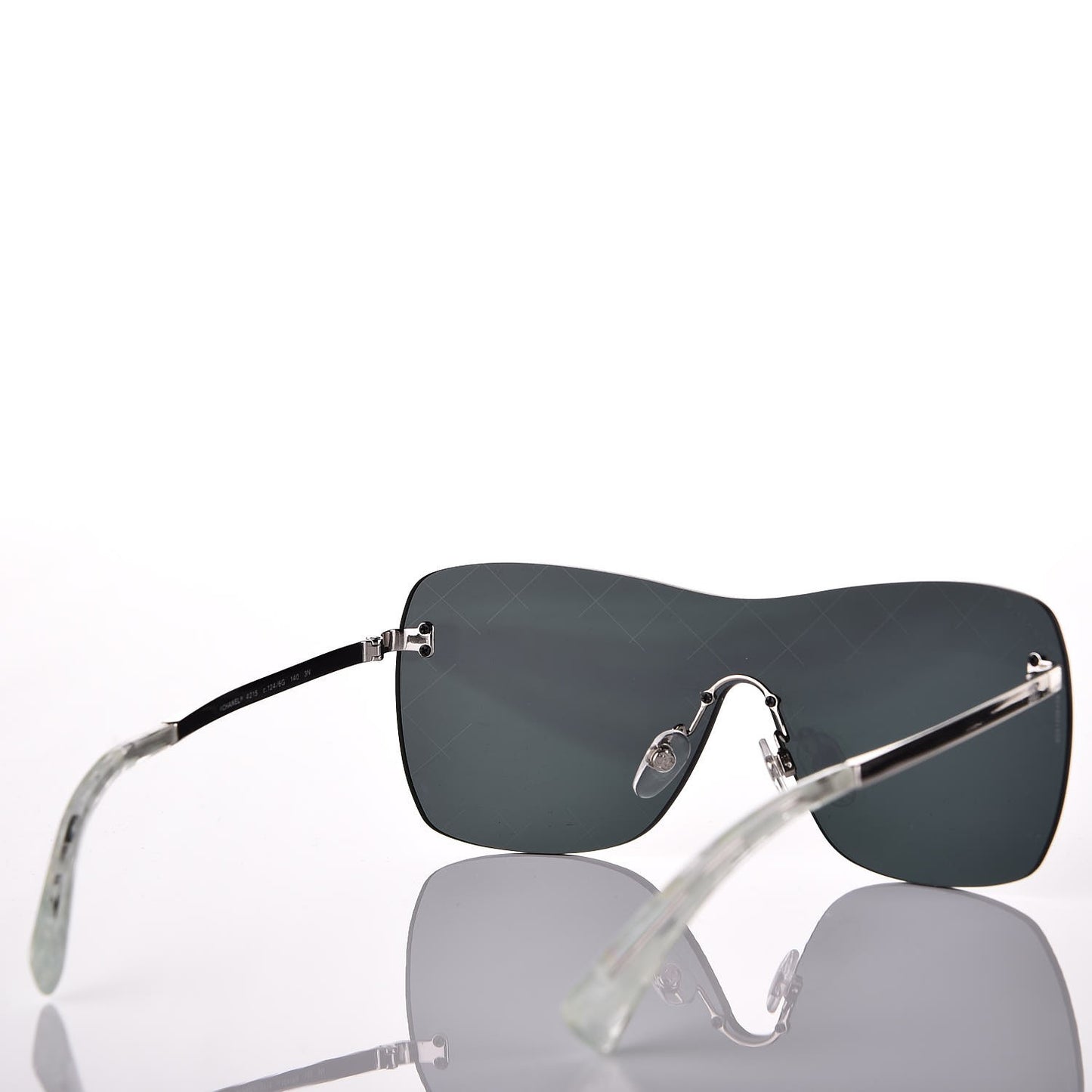 Shield Runway Sunglasses 4215 Silver Blue Mirror